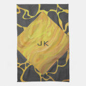 Giraffe, zwart en geel afdrukken theedoek (Verticaal)