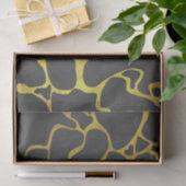 Giraffe, zwart en geel afdrukken tissuepapier (Geschenk)