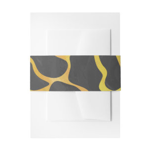 Giraffe, zwart en geel afdrukken uitnodigingen wikkel