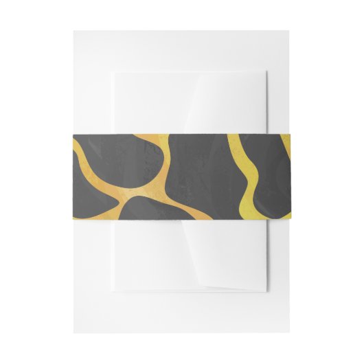 Giraffe, zwart en geel afdrukken uitnodigingen wikkel (Voorkant Voorbeeld)