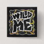 Giraffe, zwart en geel afdrukken vierkante button 5,1 cm (Voorkant)