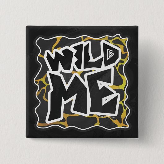 Giraffe, zwart en geel afdrukken vierkante button 5,1 cm (Voorkant)