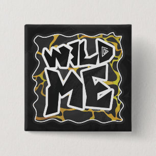 Giraffe, zwart en geel afdrukken vierkante button 5,1 cm