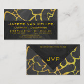 Giraffe, zwart en geel afdrukken visitekaartje (Voorkant / Achterkant)