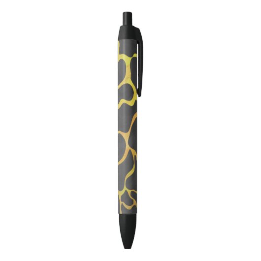 Giraffe, zwart en geel afdrukken zwarte inkt pen (Achterkant (Verticaal))
