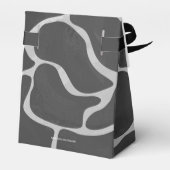 Giraffe zwart en lichte grijze afdrukken bedankdoosjes (Achterkant)