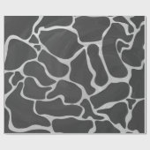 Giraffe zwart en lichte grijze afdrukken cadeaupapier (Vlak)