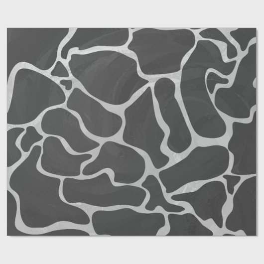 Giraffe zwart en lichte grijze afdrukken cadeaupapier (Vlak)