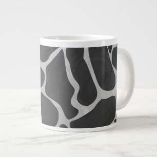 Giraffe zwart en lichte grijze afdrukken grote koffiekop