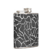 Giraffe zwart en lichte grijze afdrukken heupfles (Rechts)