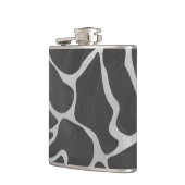 Giraffe zwart en lichte grijze afdrukken heupfles (Links)
