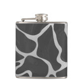 Giraffe zwart en lichte grijze afdrukken heupfles (Voorkant)
