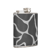 Giraffe zwart en lichte grijze afdrukken heupfles (Rechts)