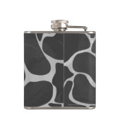 Giraffe zwart en lichte grijze afdrukken heupfles (Achterkant)