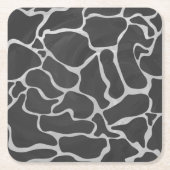 Giraffe zwart en lichte grijze afdrukken kartonnen onderzetters (Voorkant)