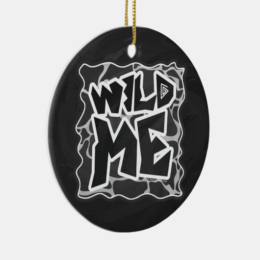 Giraffe zwart en lichte grijze afdrukken keramisch ornament (Rechts)