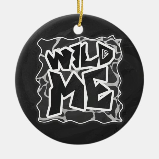 Giraffe zwart en lichte grijze afdrukken keramisch ornament (Voorkant)