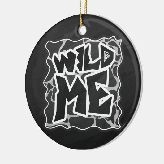 Giraffe zwart en lichte grijze afdrukken keramisch ornament (Links)