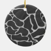 Giraffe zwart en lichte grijze afdrukken keramisch ornament (Achterkant)