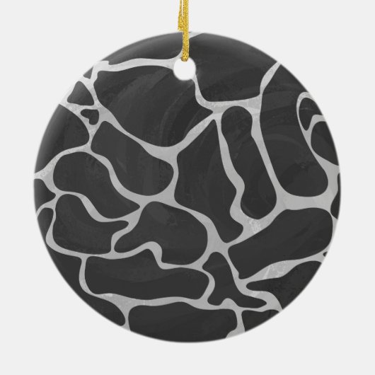 Giraffe zwart en lichte grijze afdrukken keramisch ornament (Achterkant)