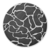 Giraffe zwart en lichte grijze afdrukken keramische knop (Voorkant)