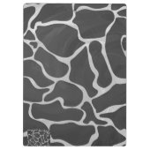 Giraffe zwart en lichte grijze afdrukken klembord (Achterkant)