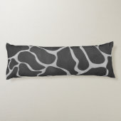 Giraffe zwart en lichte grijze afdrukken lichaamskussen (Achterkant)