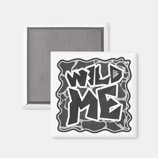 Giraffe zwart en lichte grijze afdrukken magneet (Voorkant / Achterkant)