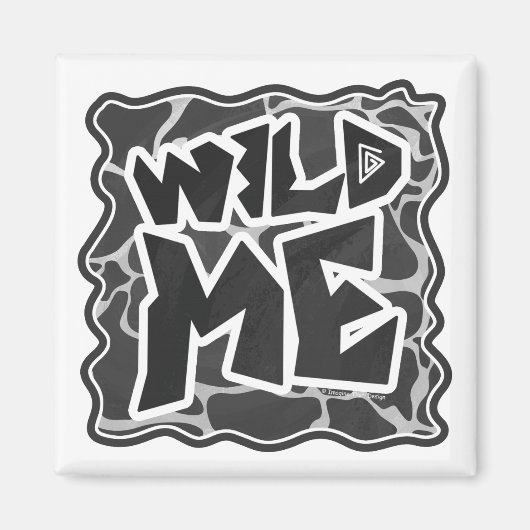 Giraffe zwart en lichte grijze afdrukken magneet (Voorkant)