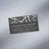 Giraffe zwart en lichte grijze afdrukken magnetisch visitekaartje (Voorbeeld)