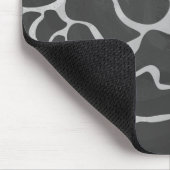 Giraffe zwart en lichte grijze afdrukken muismat (Hoek)