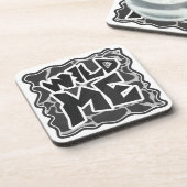 Giraffe zwart en lichte grijze afdrukken onderzetter (Linkerzijde)