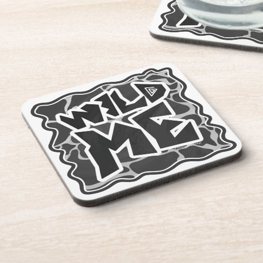 Giraffe zwart en lichte grijze afdrukken onderzetter (Linkerzijde)