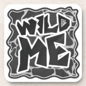 Giraffe zwart en lichte grijze afdrukken onderzetter (Voorkant)