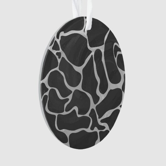 Giraffe zwart en lichte grijze afdrukken ornament (voorkant)