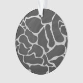 Giraffe zwart en lichte grijze afdrukken ornament (voorkant)