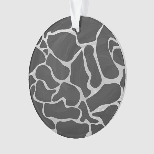 Giraffe zwart en lichte grijze afdrukken ornament (voorkant)