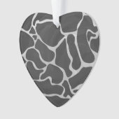 Giraffe zwart en lichte grijze afdrukken ornament (voorkant)