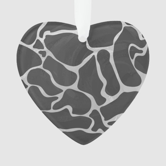 Giraffe zwart en lichte grijze afdrukken ornament (voorkant)