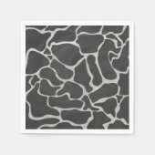 Giraffe zwart en lichte grijze afdrukken servetten (Voorkant)