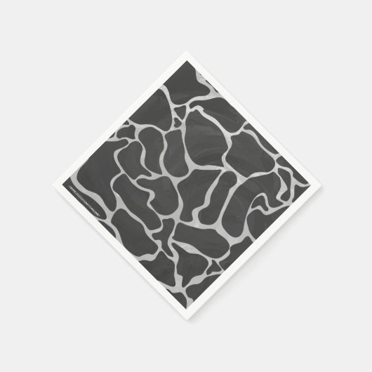 Giraffe zwart en lichte grijze afdrukken servetten (Hoek)