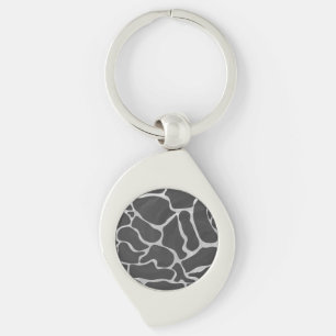 Giraffe zwart en lichte grijze afdrukken sleutelhanger