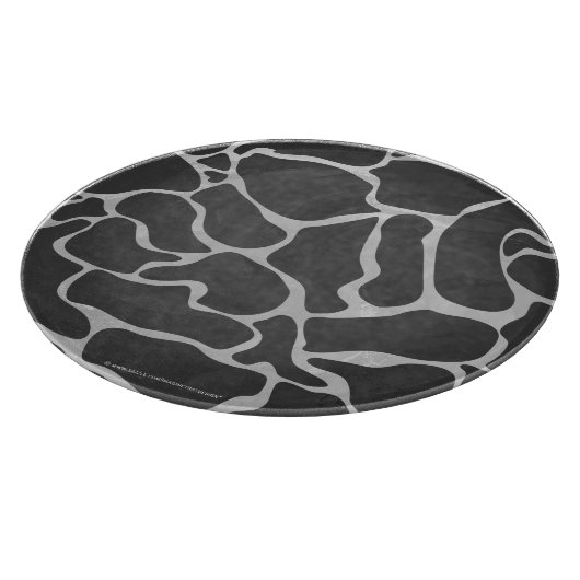 Giraffe zwart en lichte grijze afdrukken snijplank (Hoek)