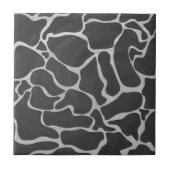 Giraffe zwart en lichte grijze afdrukken tegeltje (Voorkant)