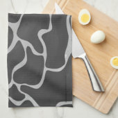 Giraffe zwart en lichte grijze afdrukken theedoek (Quarter Fold)