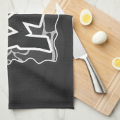 Giraffe zwart en lichte grijze afdrukken theedoek (Quarter Fold)