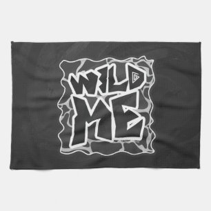 Giraffe zwart en lichte grijze afdrukken theedoek