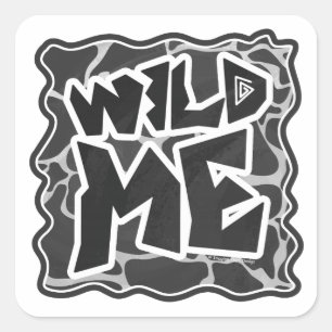 Giraffe zwart en lichte grijze afdrukken vierkante sticker