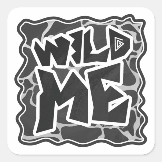 Giraffe zwart en lichte grijze afdrukken vierkante sticker (Voorkant)