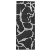 Giraffe zwart en lichte grijze afdrukken wijn cadeautas (Voorkant)